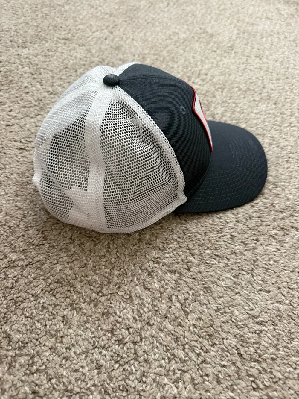 Jordan × Oklahoma Sooners Charcoal Gray and White Mesh Trucker Hat